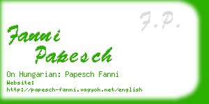 fanni papesch business card